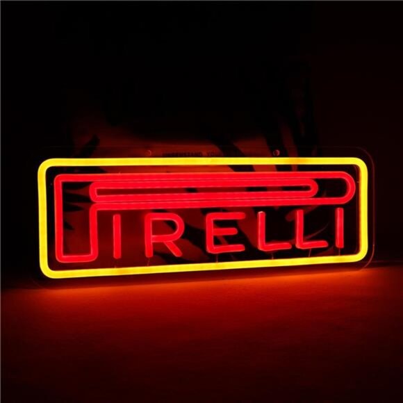 Pirelli Tires LED Neon Sign Tire Shop Garage Decor Man Cave Mechanic Gear Head - Picture 1 of 7